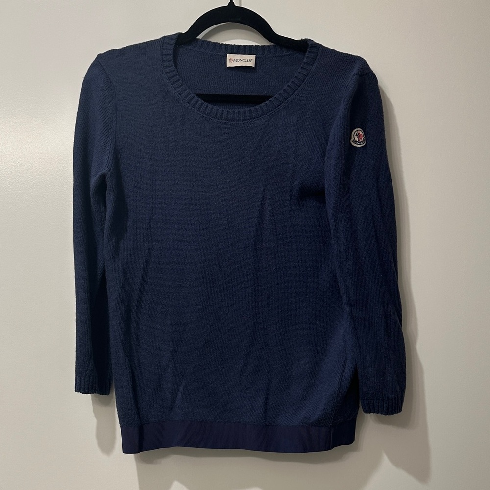 Moncler Women's Deep Blue Crew Neck Sweater